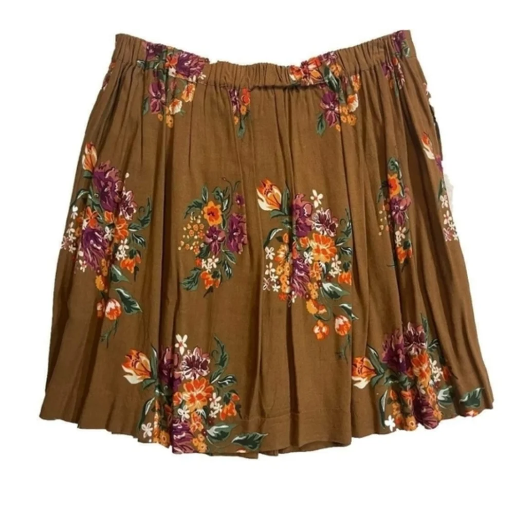 Fire Los Angeles Button Front Floral Print Skater Skirt - Picture 4 of 6
